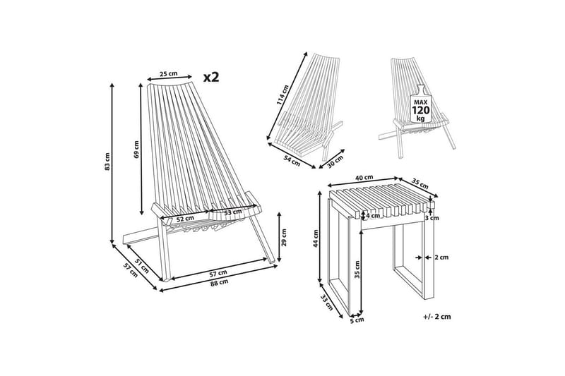 Cafeset Bellano - Utemöbler & utemiljö - Utegrupp - Cafegrupp & cafeset