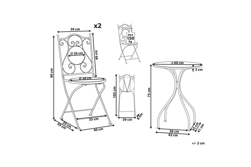 Cafeset Cigliano - Utemöbler & utemiljö - Utegrupp - Cafegrupp & cafeset