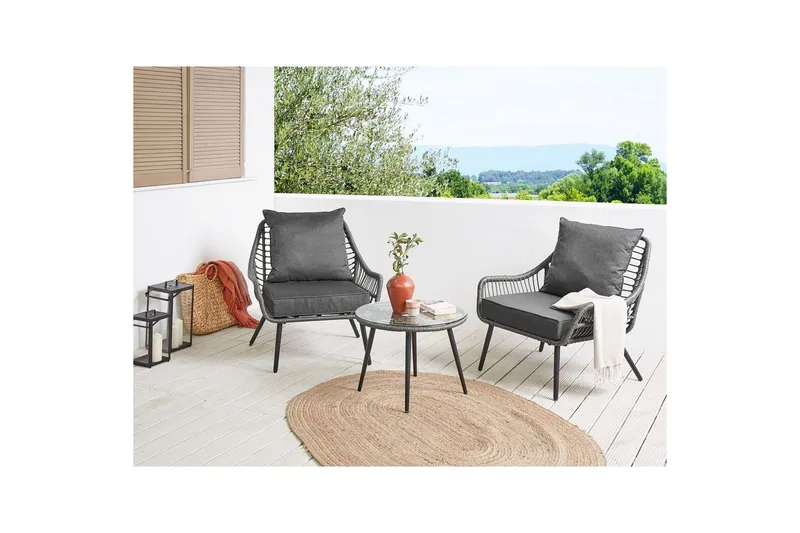 Cafeset Laureto Grå - Grå - Utemöbler & utemiljö - Utegrupp - Cafegrupp & cafeset