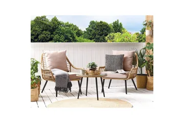 Cafeset Laureto Natur/Beige/Svart/Beige - Natur/Beige/Svart/Beige - Utemöbler & utemiljö - Utegrupp - Cafegrupp & cafeset