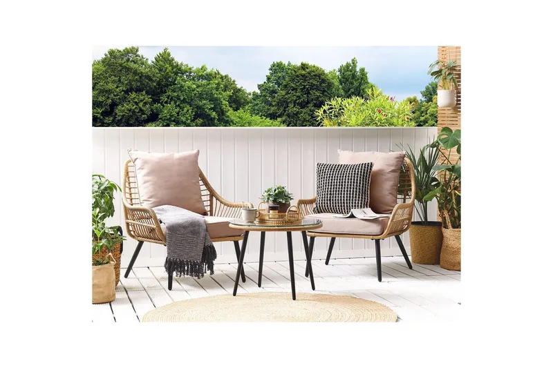 Cafeset Laureto Natur/Beige/Svart/Beige - Natur/Beige/Svart/Beige - Utemöbler & utemiljö - Utegrupp - Cafegrupp & cafeset