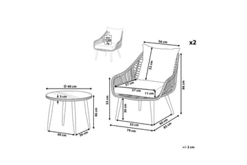 Cafeset Laureto Natur/Beige/Svart/Beige - Natur/Beige/Svart/Beige - Utemöbler & utemiljö - Utegrupp - Cafegrupp & cafeset