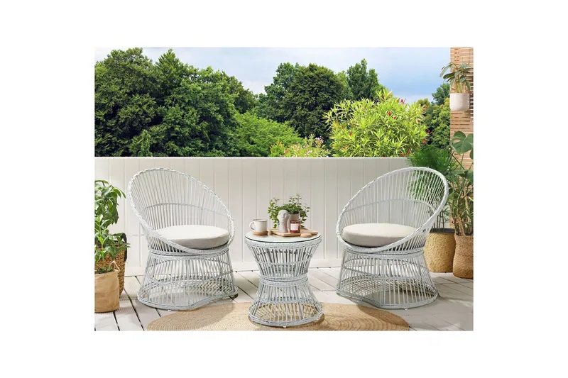 Cafeset Mesyna Vit/Beige - Vit/Beige - Utemöbler & utemiljö - Utegrupp - Cafegrupp & cafeset