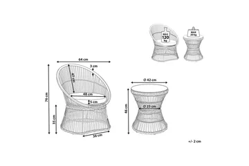 Cafeset Mesyna Vit/Beige - Vit/Beige - Utemöbler & utemiljö - Utegrupp - Cafegrupp & cafeset