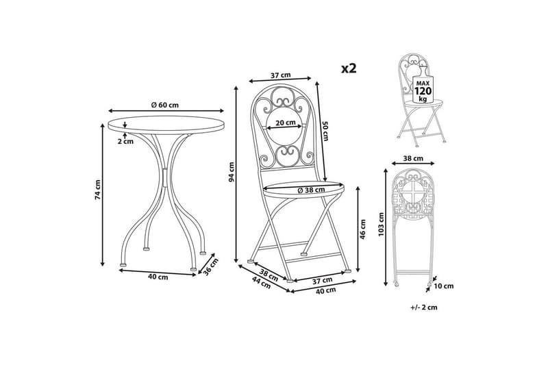 Cafeset Spello - Utemöbler & utemiljö - Utegrupp - Cafegrupp & cafeset