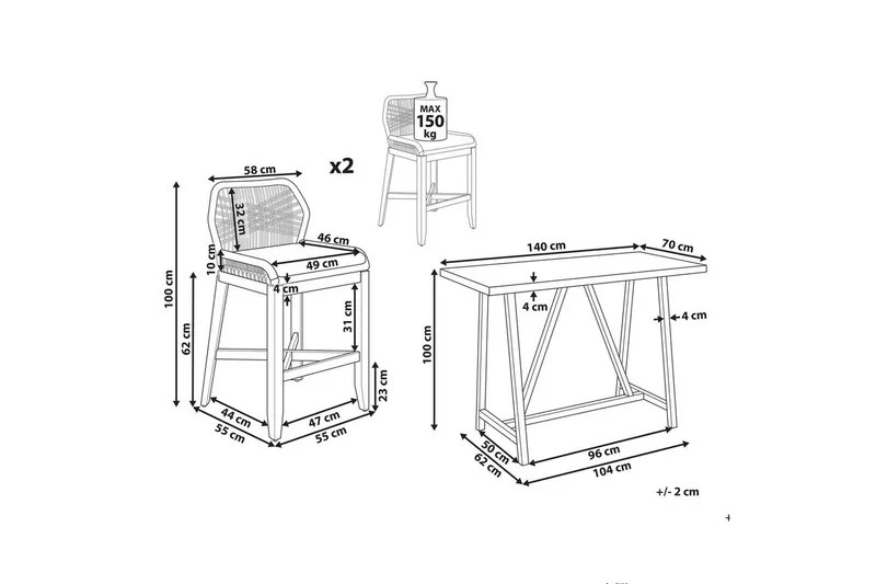 Cafeset Talamone - Utemöbler & utemiljö - Utegrupp - Cafegrupp & cafeset