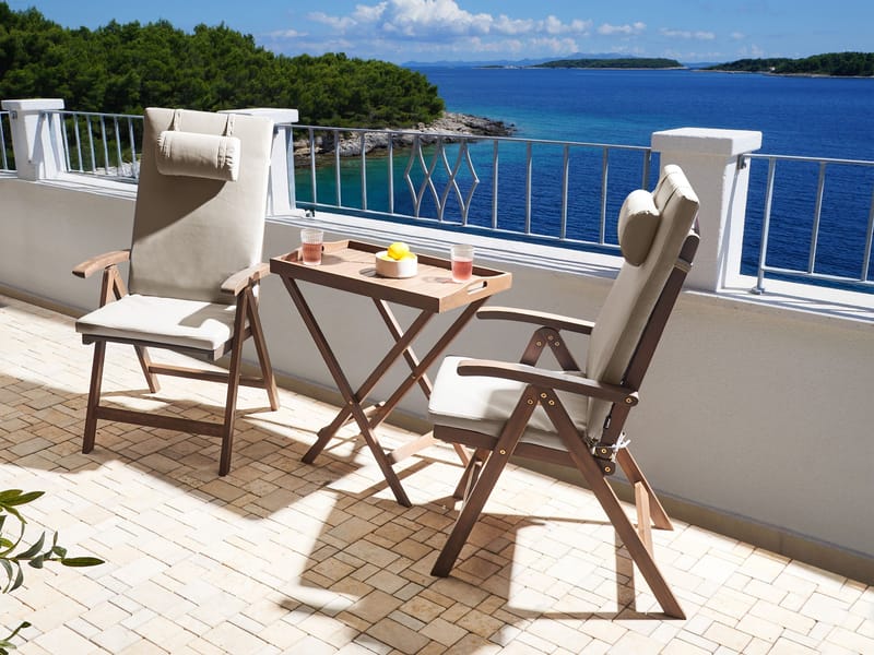 Caféset utomhus Amantea Premium Akaciaträ - Brun/Taupe - Utemöbler & utemiljö - Utegrupp - Cafegrupp & cafeset