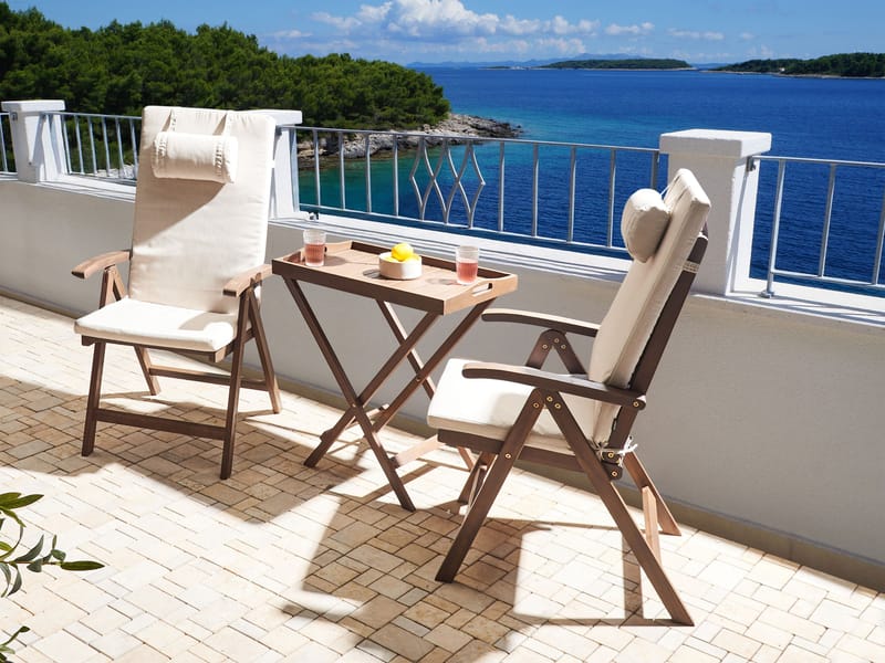 Caféset utomhus Amantea Premium Akaciaträ - Brun/Ljusbeige - Utemöbler & utemiljö - Utegrupp - Cafegrupp & cafeset