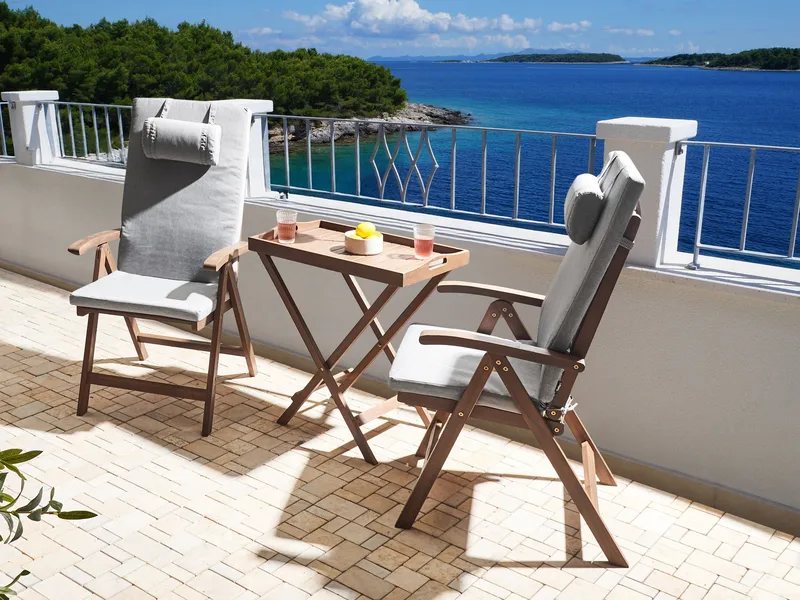 Caféset utomhus Amantea Premium Akaciaträ - Brun/Gråmelerad - Utemöbler & utemiljö - Utegrupp - Cafegrupp & cafeset