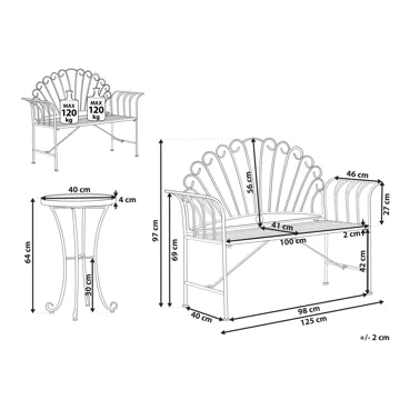 Caféset utomhus Cavinia Järn - Röd - Utemöbler & utemiljö - Utegrupp - Cafegrupp & cafeset