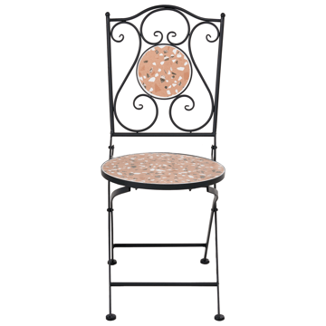 Caféset utomhus Fällbar Adrano Järn - Svart/Brun/Orange - Utemöbler & utemiljö - Utegrupp - Cafegrupp & cafeset