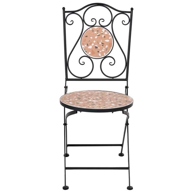 Caféset utomhus Fällbar Adrano Järn - Svart/Brun/Orange - Utemöbler & utemiljö - Utegrupp - Cafegrupp & cafeset