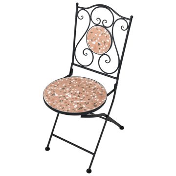 Caféset utomhus Fällbar Adrano Järn - Svart/Brun/Orange - Utemöbler & utemiljö - Utegrupp - Cafegrupp & cafeset