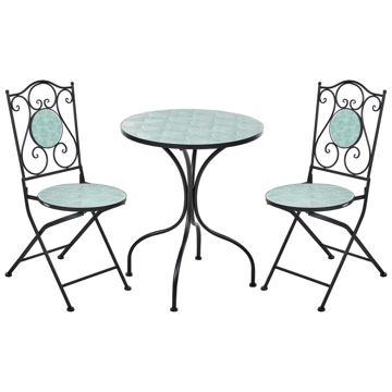 Caféset utomhus Fällbar Anapo Järn - svart/grön - Utemöbler & utemiljö - Utegrupp - Cafegrupp & cafeset