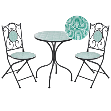 Caféset utomhus Fällbar Anapo Järn - svart/grön - Utemöbler & utemiljö - Utegrupp - Cafegrupp & cafeset