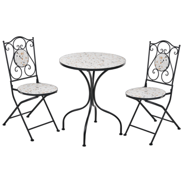 Caféset utomhus Fällbar Artena Järn - Svart/Vit - Utemöbler & utemiljö - Utegrupp - Cafegrupp & cafeset