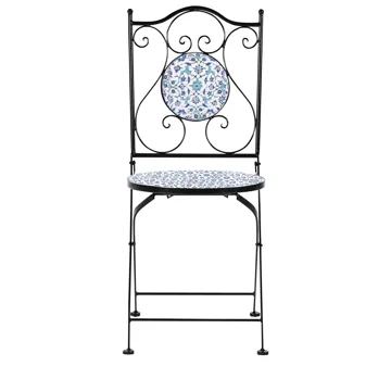 Caféset utomhus Fällbar Chapeco Järn - Svart/Blå/Vit - Utemöbler & utemiljö - Utegrupp - Cafegrupp & cafeset