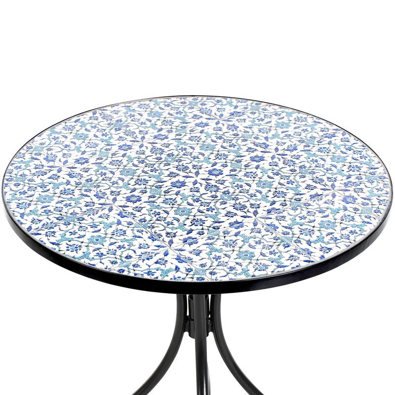 Caféset utomhus Fällbar Chapeco Järn - Svart/Blå/Vit - Utemöbler & utemiljö - Utegrupp - Cafegrupp & cafeset