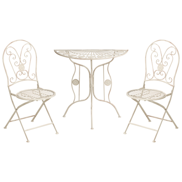 Caféset utomhus Fällbar Coggia Järn - Beige - Utemöbler & utemiljö - Utegrupp - Cafegrupp & cafeset