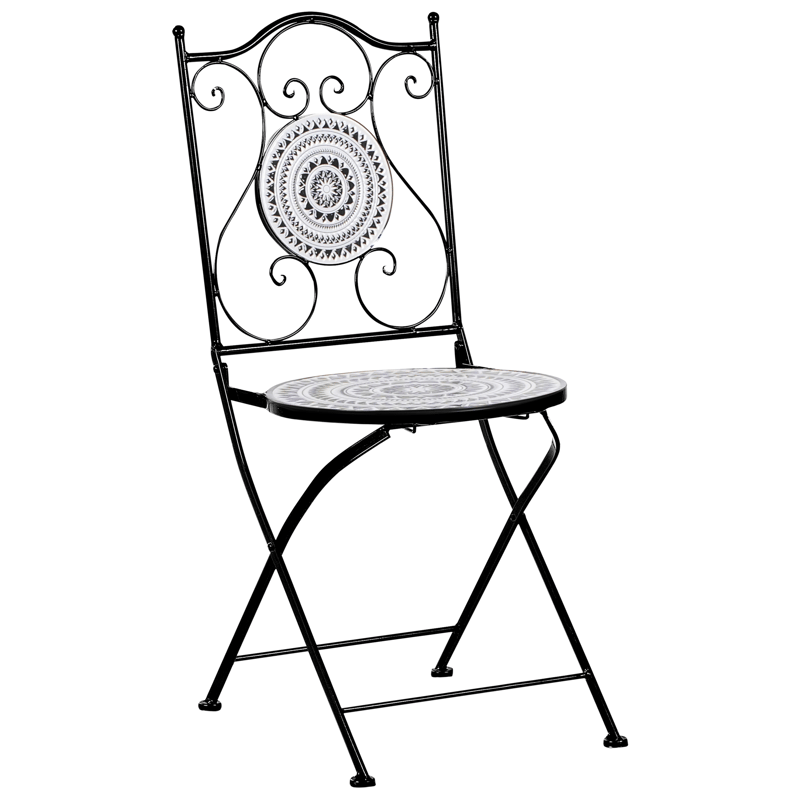 Caféset utomhus Fällbar Comiso Järn - Svart/Vit - Utemöbler & utemiljö - Utegrupp - Cafegrupp & cafeset