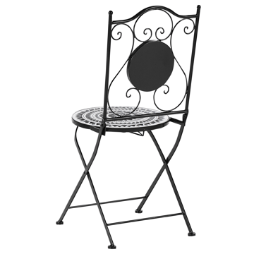 Caféset utomhus Fällbar Comiso Järn - Svart/Vit - Utemöbler & utemiljö - Utegrupp - Cafegrupp & cafeset