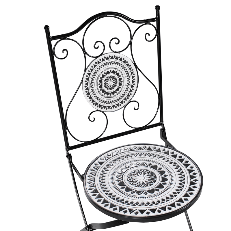 Caféset utomhus Fällbar Comiso Järn - Svart/Vit - Utemöbler & utemiljö - Utegrupp - Cafegrupp & cafeset