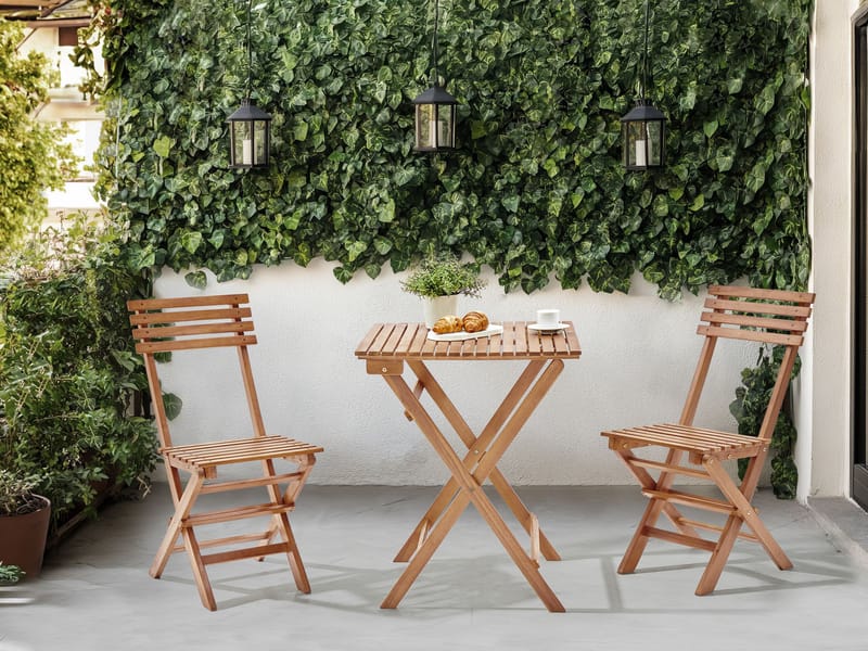 Caféset utomhus Fällbar Solarolo Akaciaträ - Brun - Utemöbler & utemiljö - Utegrupp - Cafegrupp & cafeset