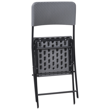 Caféset utomhus Fällbar Trappeto - Grå/Svart - Utemöbler & utemiljö - Utegrupp - Cafegrupp & cafeset