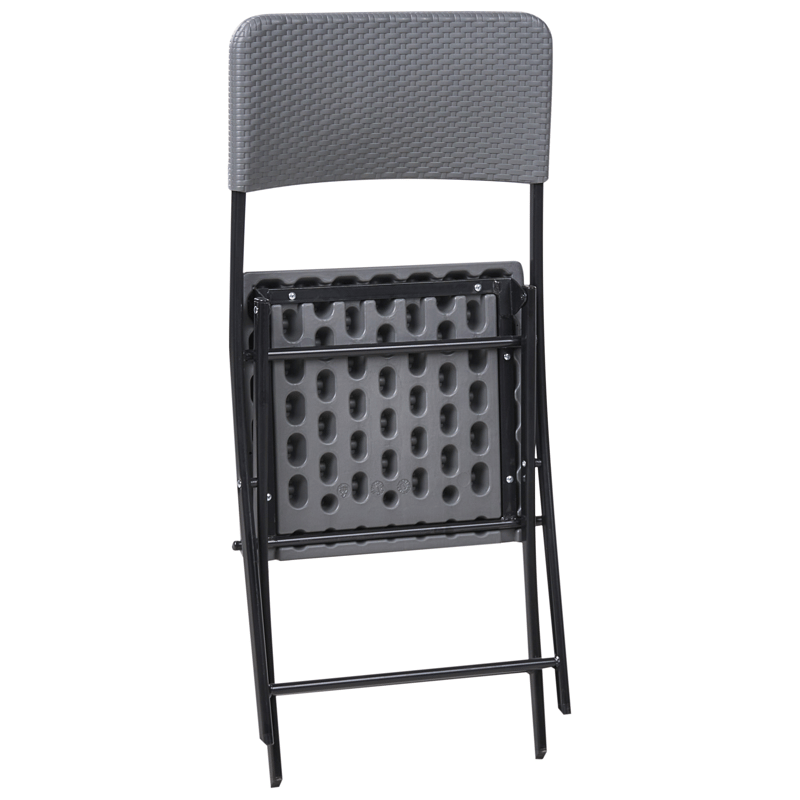 Caféset utomhus Fällbar Trappeto - Grå/Svart - Utemöbler & utemiljö - Utegrupp - Cafegrupp & cafeset