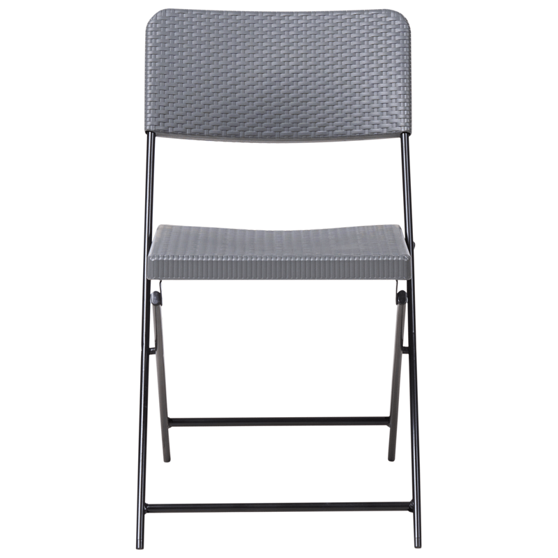 Caféset utomhus Fällbar Trappeto - Grå/Svart - Utemöbler & utemiljö - Utegrupp - Cafegrupp & cafeset