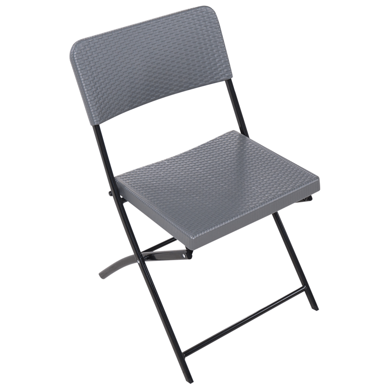 Caféset utomhus Fällbar Trappeto - Grå/Svart - Utemöbler & utemiljö - Utegrupp - Cafegrupp & cafeset