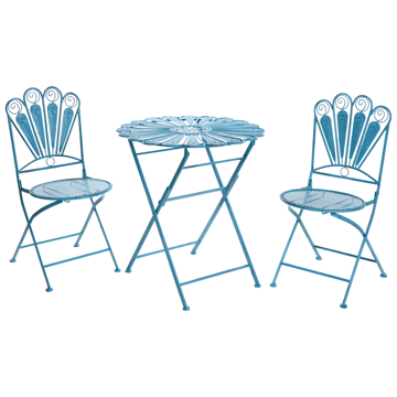 Caféset utomhus Fällbar Pavia Järn - Blå - Utemöbler & utemiljö - Utegrupp - Cafegrupp & cafeset