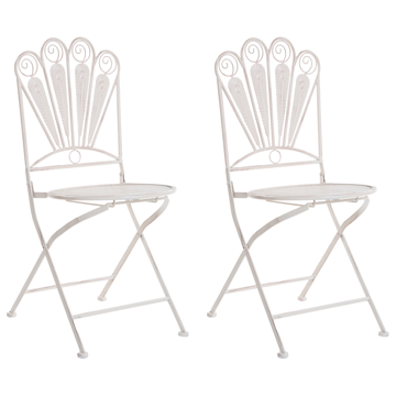 Caféset utomhus Fällbar Pavia Järn - Vit - Utemöbler & utemiljö - Utegrupp - Cafegrupp & cafeset