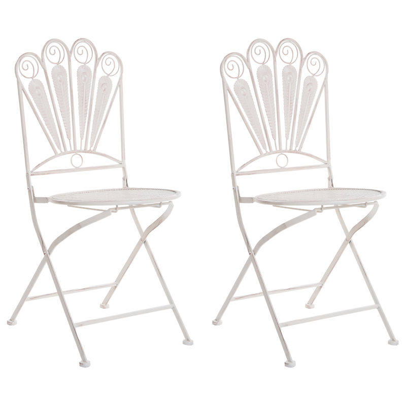 Caféset utomhus Fällbar Pavia Järn - Vit - Utemöbler & utemiljö - Utegrupp - Cafegrupp & cafeset