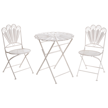 Caféset utomhus Fällbar Pavia Järn - Vit - Utemöbler & utemiljö - Utegrupp - Cafegrupp & cafeset