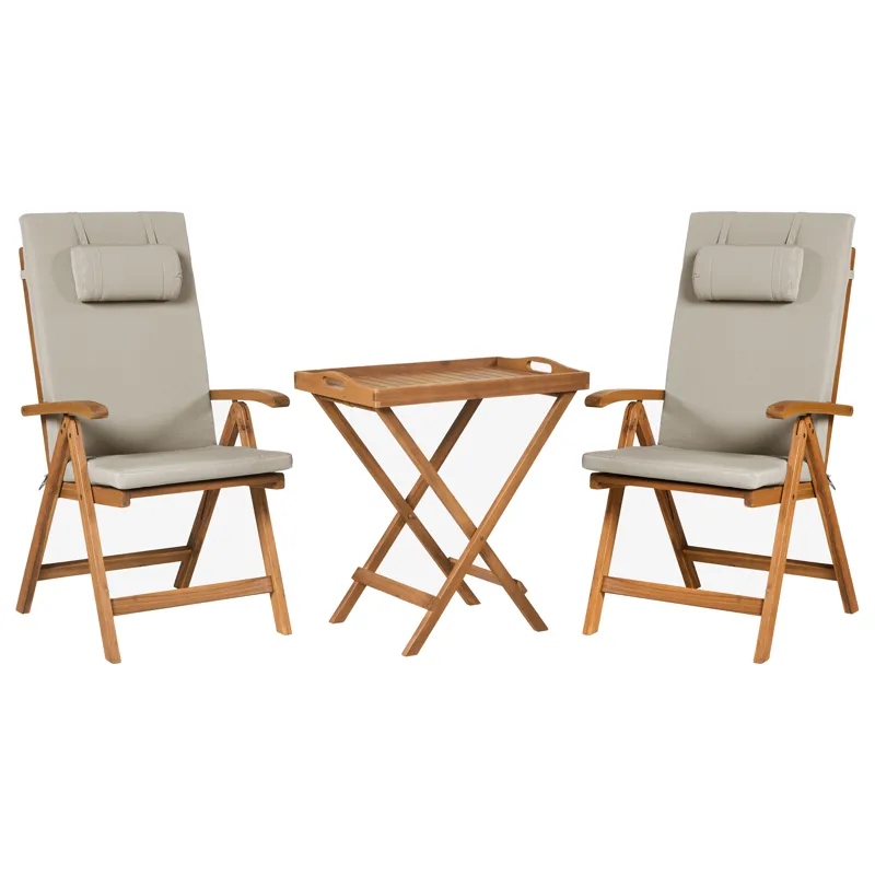 Caféset utomhus Java Premiuim Akaciaträ, Brun/Taupe