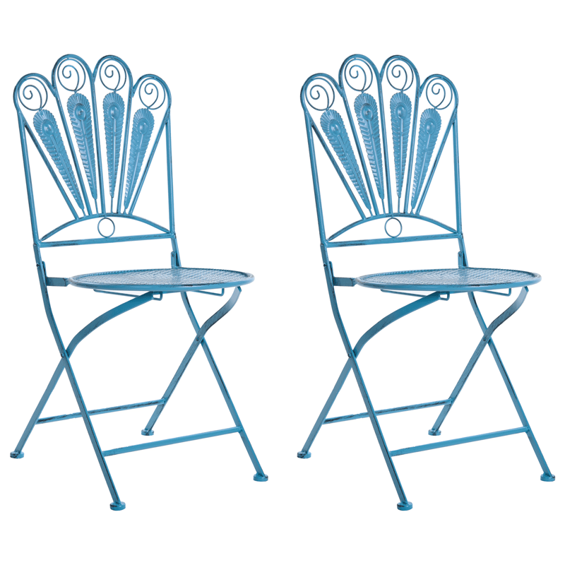 Caféset utomhus med Bänk Pavia Järn - Blå - Utemöbler & utemiljö - Utegrupp - Cafegrupp & cafeset