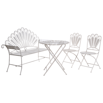 Caféset utomhus med Bänk Pavia Järn - Vit - Utemöbler & utemiljö - Utegrupp - Cafegrupp & cafeset