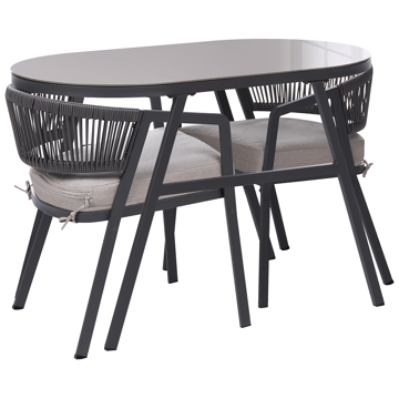 Caféset utomhus Muros Stål - Grå/Beige - Utemöbler & utemiljö - Utegrupp - Cafegrupp & cafeset