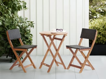 Caféset utomhus Rivarotta Akaciaträ - Brun/Svart - Utemöbler & utemiljö - Utegrupp - Cafegrupp & cafeset