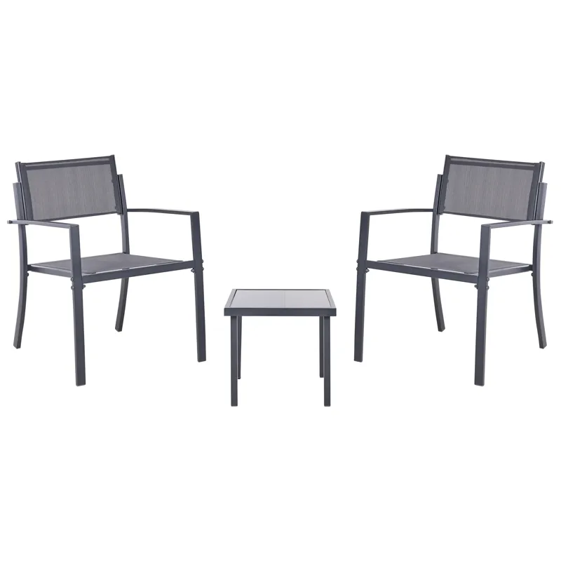 Caféset utomhus Tavoleto Stål, Mörkgrå