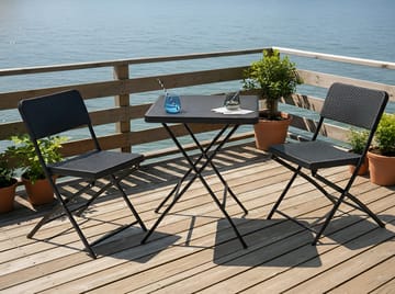 Caféset utomhus Trappeto - Svart - Utemöbler & utemiljö - Utegrupp - Cafegrupp & cafeset