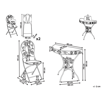 Caféset utomhus Yaviza Järn - Beige - Utemöbler & utemiljö - Utegrupp - Cafegrupp & cafeset