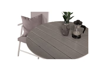 Caféset Parma Rund Ø90 cm + 2 Break Positionsstolar Vit/Grå - Venture Home - Utemöbler & utemiljö - Utegrupp - Cafegrupp & cafeset