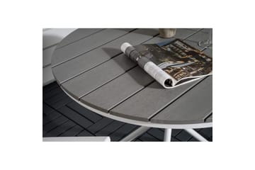 Caféset Parma Rund Ø90 cm + 2 Break Positionsstolar Vit/Grå - Venture Home - Utemöbler & utemiljö - Utegrupp - Cafegrupp & cafeset