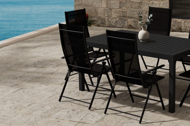 Capo Matbord Utomhus 100x160 cm med 6 Levanzo Karmstol - Utemöbler & utemiljö - Utegrupp - Matgrupp utomhus