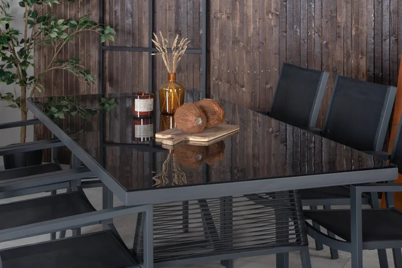 Dallas Matgrupp Utomhus cm Rektangulär med 6 Copacabana Utestolar - Svart - Utemöbler & utemiljö - Utegrupp - Matgrupp utomhus