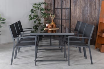 Dallas Matgrupp Utomhus cm Rektangulär med 6 Copacabana Utestolar - Svart - Utemöbler & utemiljö - Utegrupp - Matgrupp utomhus