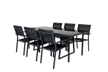 Dallas Matgrupp Utomhus cm Rektangulär med 6 Copacabana Utestolar - Svart - Utemöbler & utemiljö - Utegrupp - Matgrupp utomhus