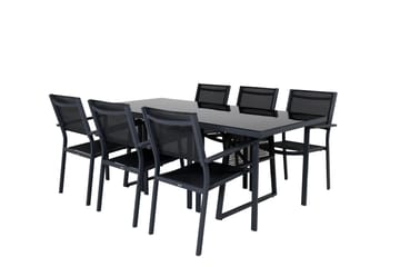 Dallas Matgrupp Utomhus cm Rektangulär med 6 Copacabana Utestolar - Svart - Utemöbler & utemiljö - Utegrupp - Matgrupp utomhus